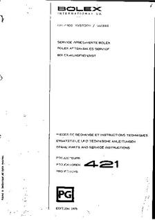Bolex S 421 manual. Camera Instructions.